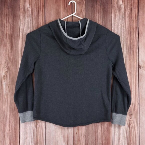 Carbon 2 Cobalt Mens Size Large Gray Thermal Henley Hoodie Sweatshirt Cotton - Picture 2 of 10